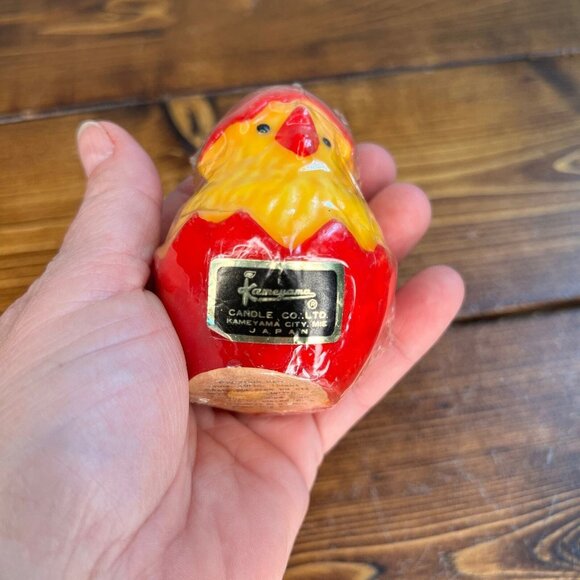 Vintage Kameyama Japan Novelty Candle Chick Egg New Old Stock Still Packaged - Picture 6 of 9